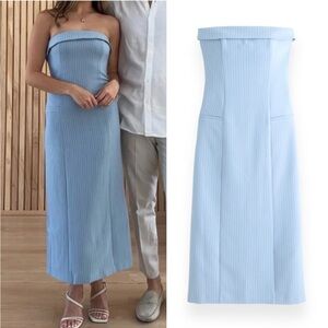 NWT Abercrombie & Fitch Strapless Tailored Midi Dress Size Medium